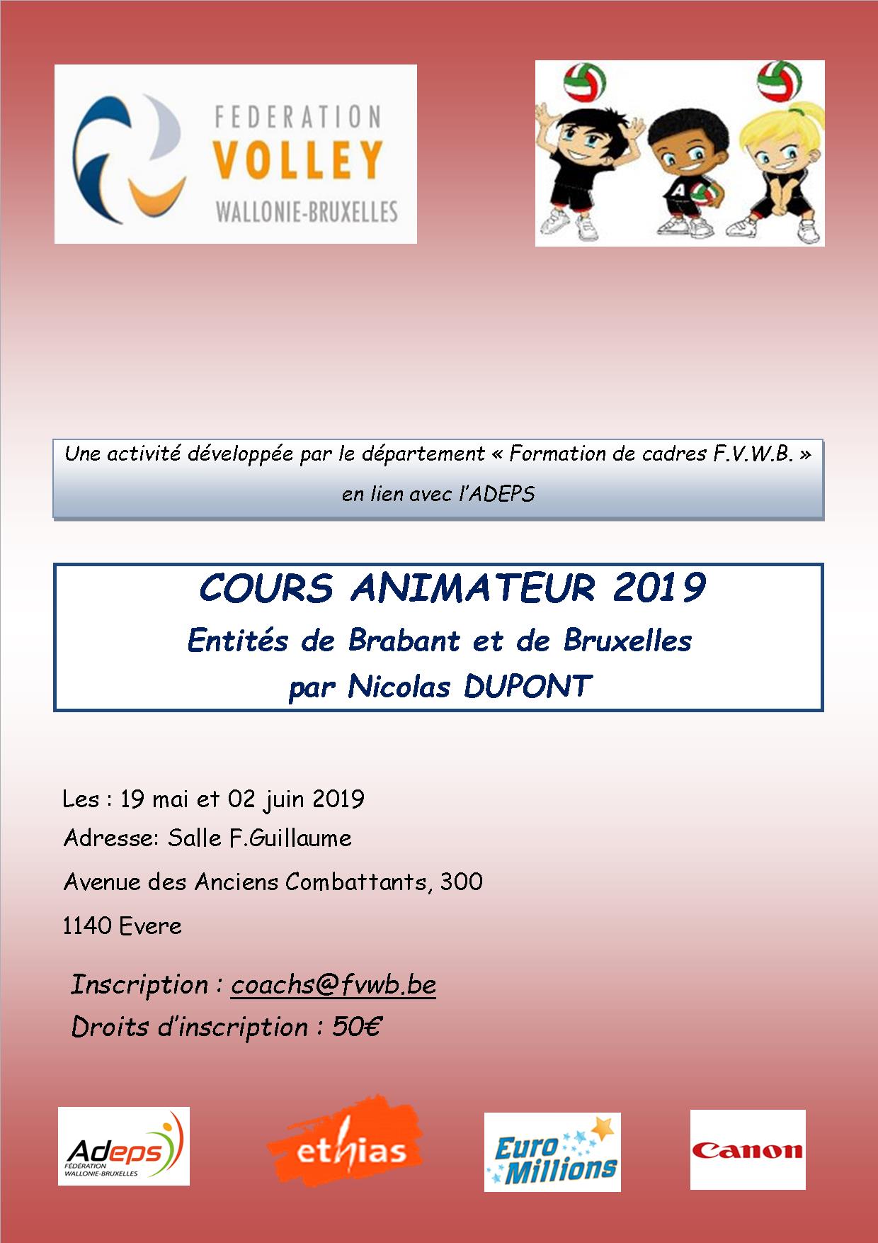 Affiche Animateur Brabant Bruxelles